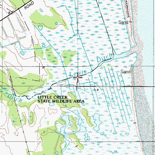 Topographic Map of Generals Greene, DE
