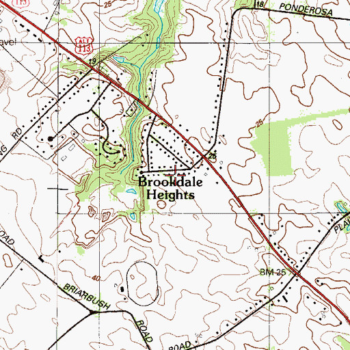 Topographic Map of Brookdale Heights, DE