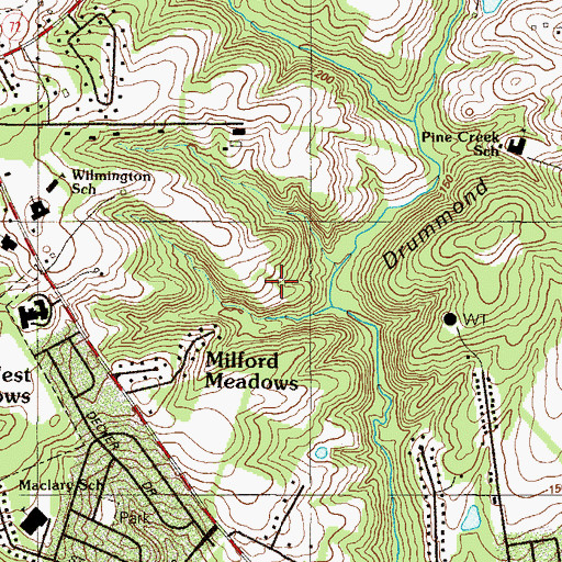 Topographic Map of Glendale Park, DE