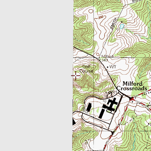 Topographic Map of Louviers Country Club, DE