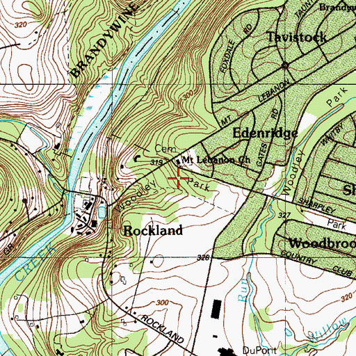 Topographic Map of Woodley Park, DE