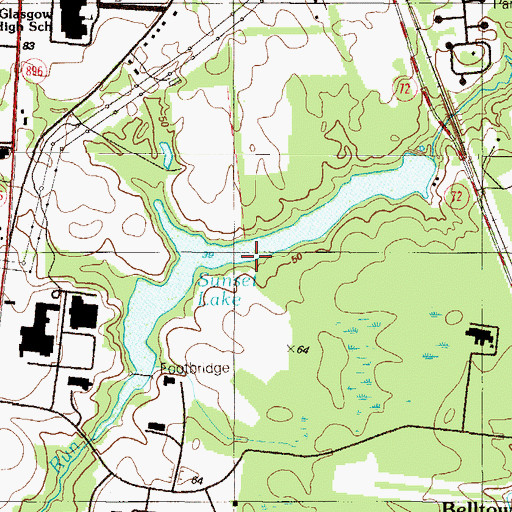 Topographic Map of Sunset Lake, DE