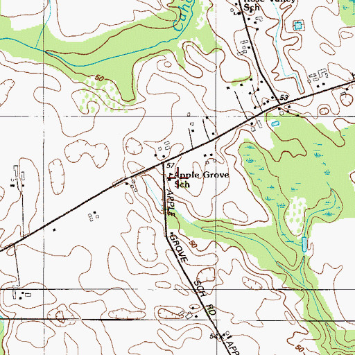 Topographic Map of Apple Grove Amish School, DE