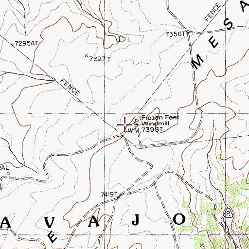 Topographic Map of Frozen Feet Windmill, AZ