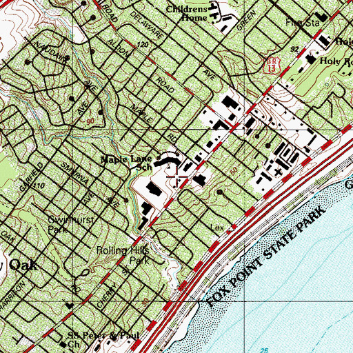 Topographic Map of Maple Lane Elementary School, DE