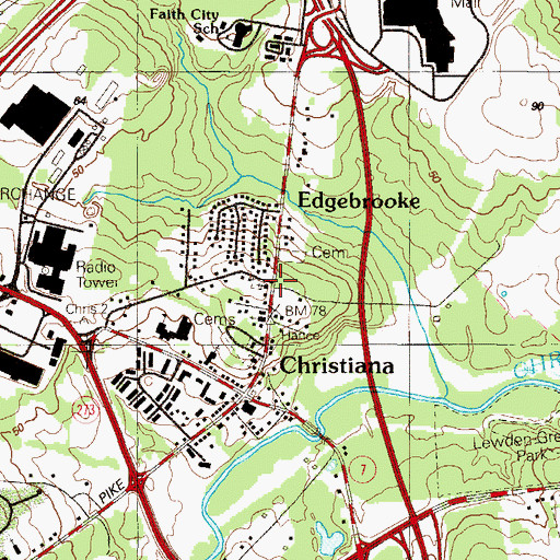 Topographic Map of Mount Pleasant Methodist Church, DE