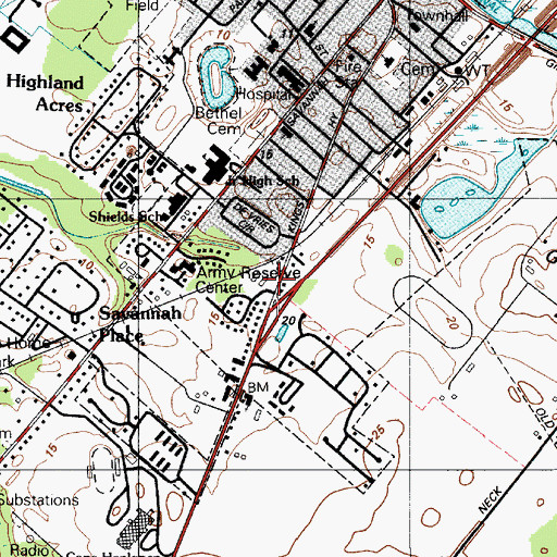 Topographic Map of Cape Henlopen Junior High School, DE