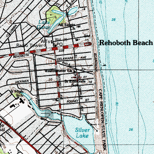 Topographic Map of Westminster Presbyterian Church, DE