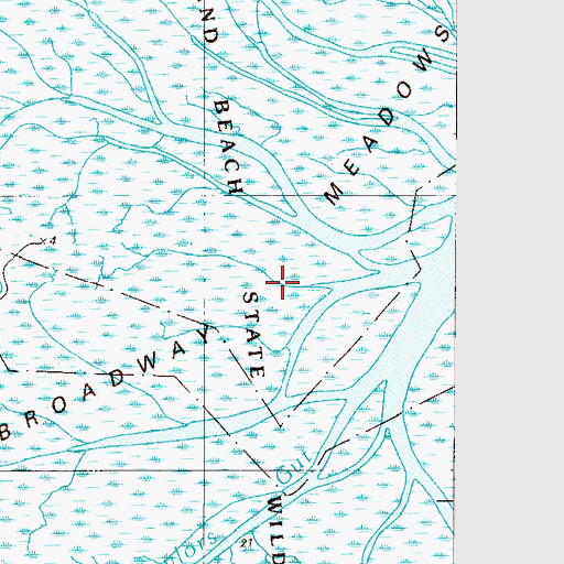 Topographic Map of Broadway Meadows, DE