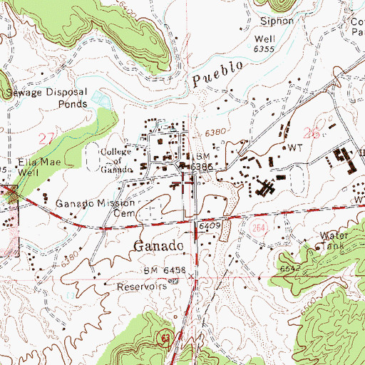 Topographic Map of Ganado Trading Post, AZ