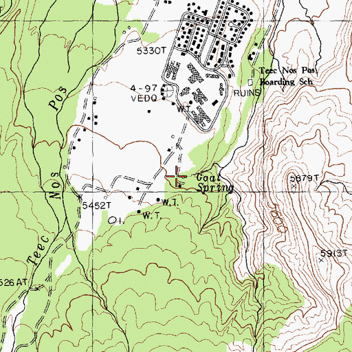 Topographic Map of Goat Spring, AZ