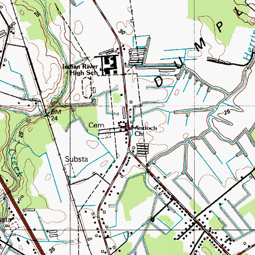 Topographic Map of Antioch African Methodist Episcopal Church, DE