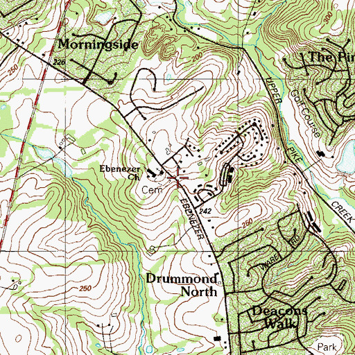 Topographic Map of Ebenezer Methodist Church, DE