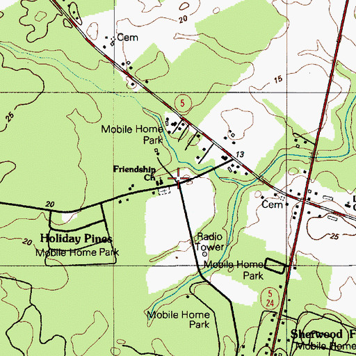 Topographic Map of Friendship United Methodist Church, DE