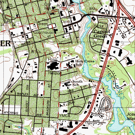 Topographic Map of Holy Cross Elementary School, DE