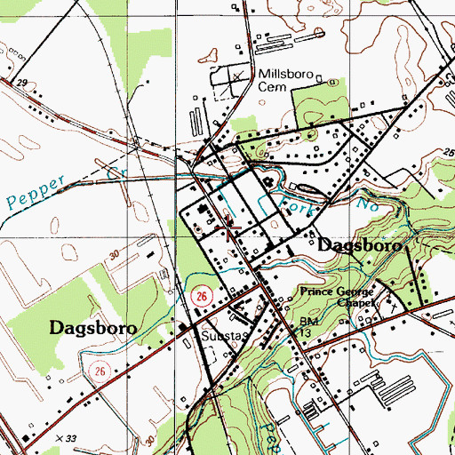 Topographic Map of Church of Christ, DE