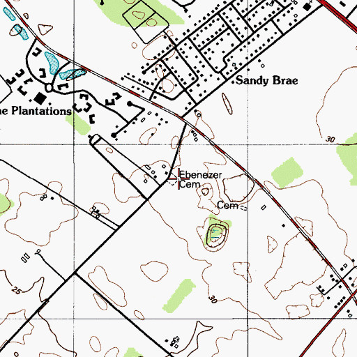 Topographic Map of Ebenezer Cemetery, DE