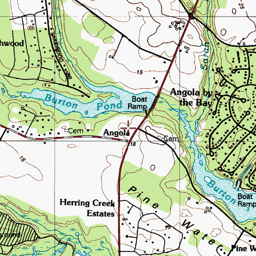 Topographic Map of Angola, DE