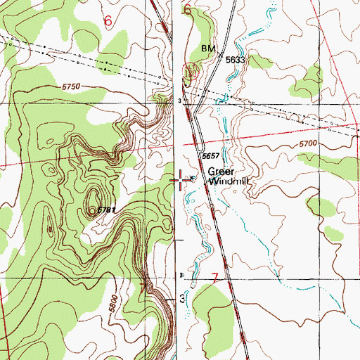 Topographic Map of Greer Windmill, AZ