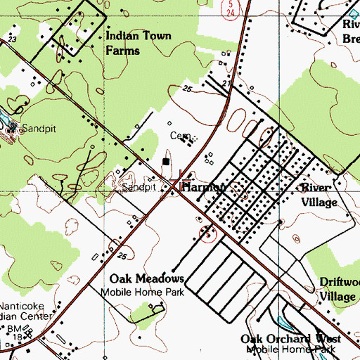 Topographic Map of Harmon, DE