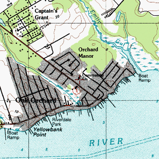Topographic Map of Community Church, DE