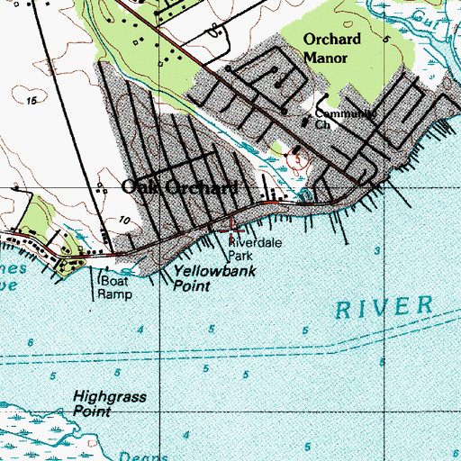 Topographic Map of Riverdale Park, DE