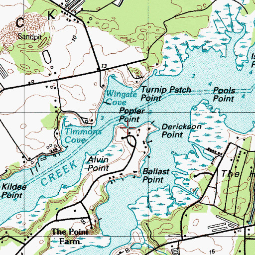Topographic Map of Poplar Point, DE