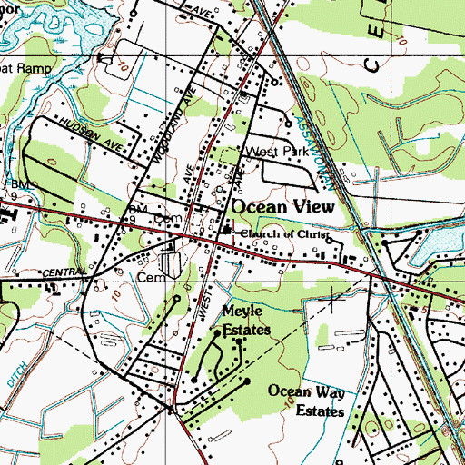 Topographic Map of Church of Christ, DE
