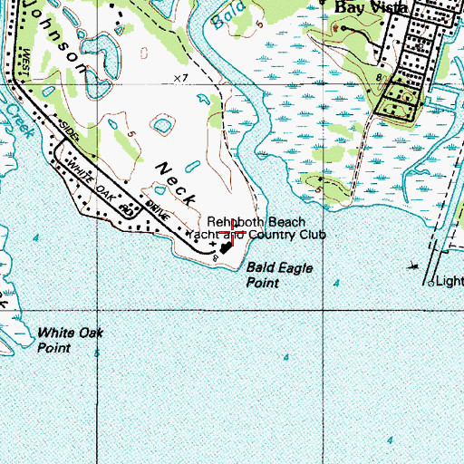 Topographic Map of Bald Eagle Point, DE