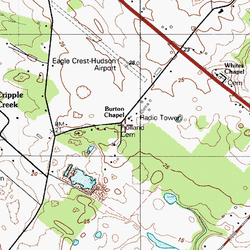 Topographic Map of Holland Cemetery, DE
