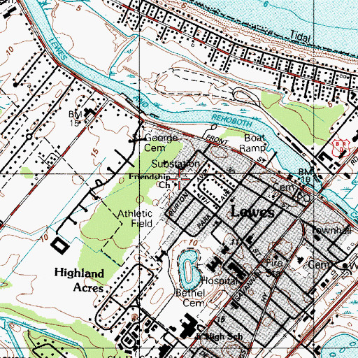 Topographic Map of Friendship Church, DE