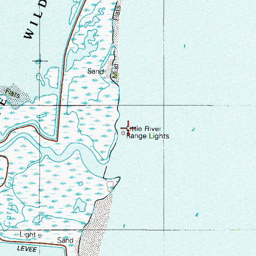 Topographic Map of Little River Range Lights, DE