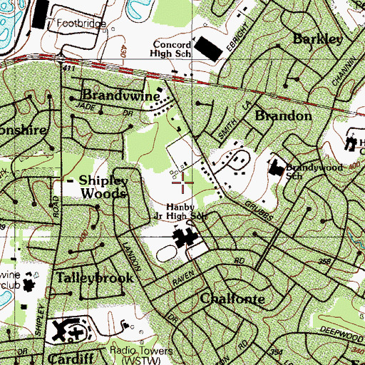 Topographic Map of Jester Park, DE