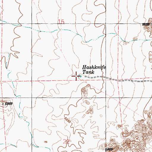 Topographic Map of Hashknife Tank, AZ