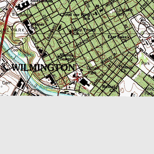 Topographic Map of Saint Johns Cathedral, DE