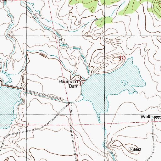 Topographic Map of Haumont Dam, AZ