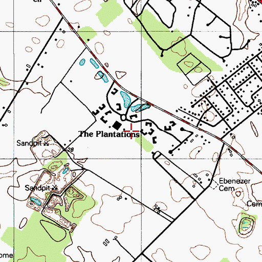 Topographic Map of The Plantations, DE