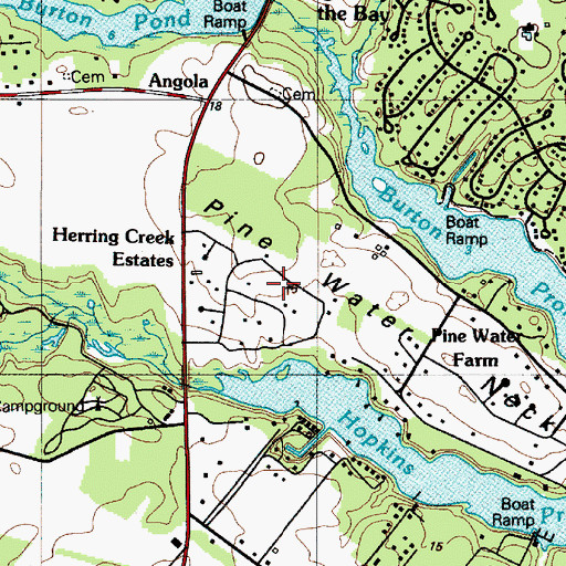 Topographic Map of Herring Creek Estates, DE
