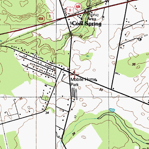 Topographic Map of Cool Spring Farms Mobile Home Park, DE