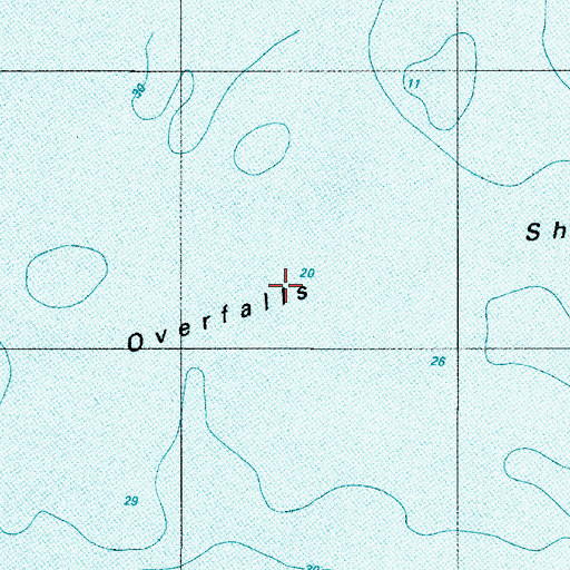 Topographic Map of Overfalls Shoal, NJ