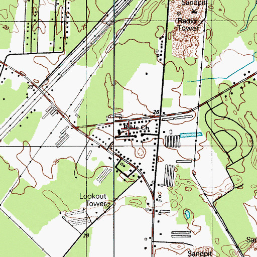 Topographic Map of Bible Church, DE