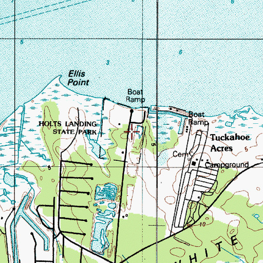 Topographic Map of Holts Landing State Park, DE