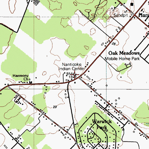 Topographic Map of Nanticoke Indian Center, DE