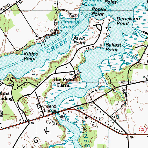 Topographic Map of The Point Farm, DE