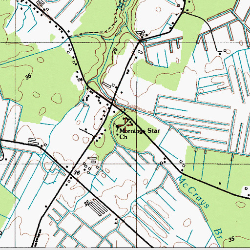 Topographic Map of Morning Star Church, DE