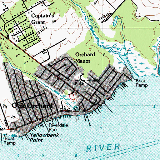 Topographic Map of Community Church, DE