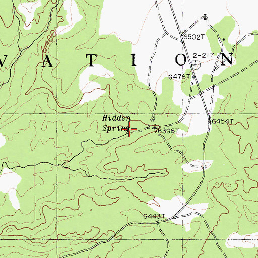 Topographic Map of Hidden Spring, AZ