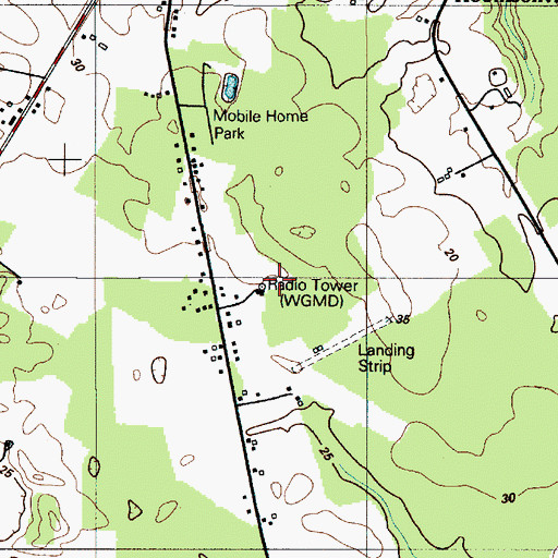 Topographic Map of WGMD-FM (Rehoboth Beach), DE