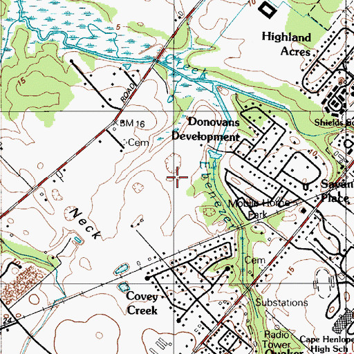 Topographic Map of Savannah Place, DE
