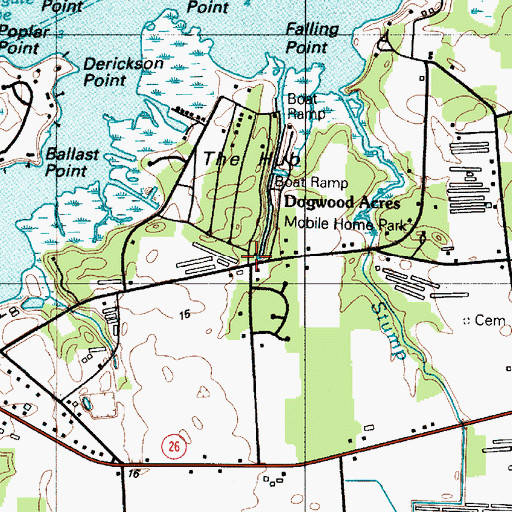 Topographic Map of Dogwood Acres Mobile Home Park, DE